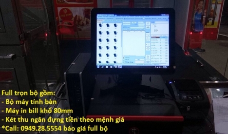 Full bộ thiết bị cảm ứng tính tiền giá rẻ tại Bạc Liêu cho nhà hàng/quán ăn