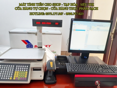 Bán trọn bộ máy tính tiền cho cửa hàng trái cây sạch tại TPHCM