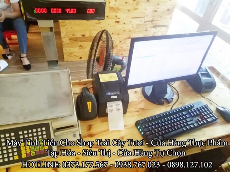 Bán trọn bộ máy tính tiền cho cửa hàng trái cây sạch tại TPHCM
