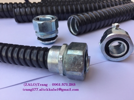 Ống ruột gà lõi thép bọc nhựa + Đầu nối