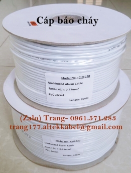 Cáp báo cháy 4x0.22, cáp 6x0.22, cáp 8x0.22