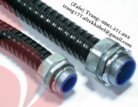 Ống ruột gà lõi thép bọc nhựa + Đầu nối