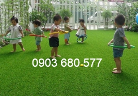 Thảm cỏ nhân tạo trang trí cho trường mầm non