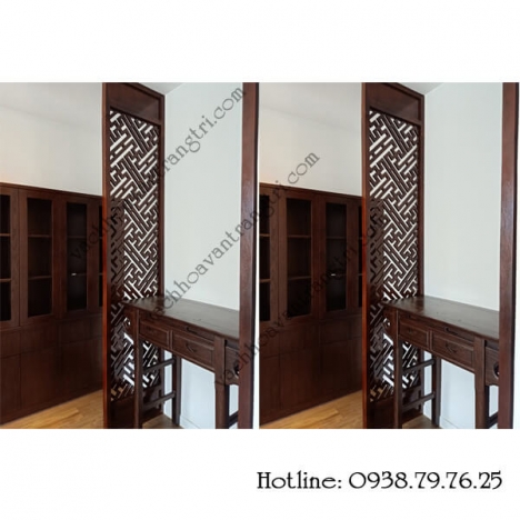 Phòng thờ sang trọng với vách ngăn cnc bằng gỗ đẹp