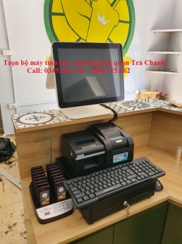 Nhận lắp đặt tận nơi máy tính tiền cảm ứng 2 màn hình cho quán Trà Chanh tại Rạch Gía Kiên Giang 