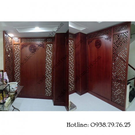 Phòng thờ sang trọng với vách ngăn cnc bằng gỗ đẹp
