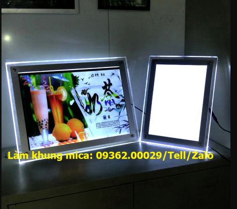 Sản phẩm khung tranh ảnh để bàn gia công bằng Mica