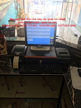 Chuyên bán máy tính tiền cảm ứng 2 màn hình cho quán trà chanh, quán trà sữa tại Rạch Gía 