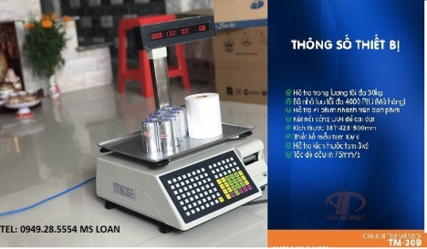 Bán cân điện tử in tem cho cửa hàng hoa quả sạch tại Lâm Đồng