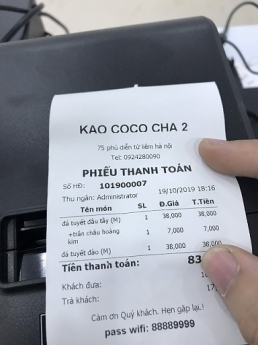 Full bộ thiết bị tính tiền giá siêu rẻ cho quán Trà Chanh tại Hà Nội
