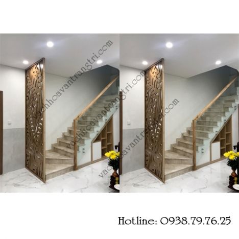 Vách ngăn cnc cầu thang hiện đại trang trí không gian nhỏ