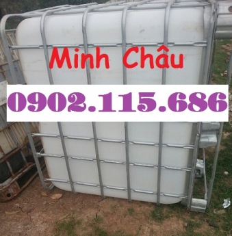 Bồn  nhựa 1 khối màu trắng có khung sắt, bồn nhựa 1 khối đựng hóa chất, bồn nhựa 1 khối nuôi cá, bồn