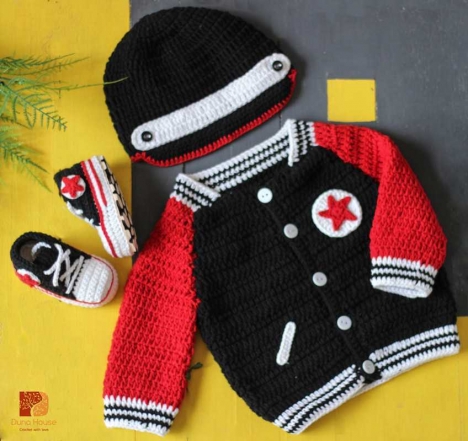 Bán mũ len, giày len, áo len, váy len handmade móc cho bé trai, bé gái, trẻ sơ sinh đẹp giá rẻ