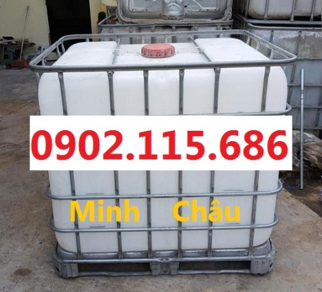 Bồn  nhựa 1 khối màu trắng có khung sắt, bồn nhựa 1 khối đựng hóa chất, bồn nhựa 1 khối nuôi cá, bồn
