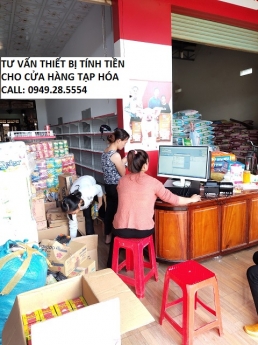 Bán thiết bị kèm phần mềm tính tiền in bill cho Siêu thị mini tự chọn ở Dak Lak