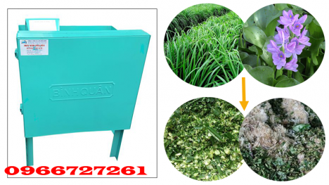 Máy băm cỏ rau bèo, máy băm chuối 1,1kw, máy băm củ quả motor dây đồng 