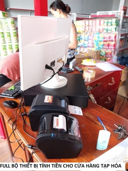 Bán thiết bị kèm phần mềm tính tiền in bill cho Siêu thị mini tự chọn ở Dak Lak