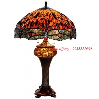 Đèn Tiffany Chuồn Chuồn Màu Hổ Phách.