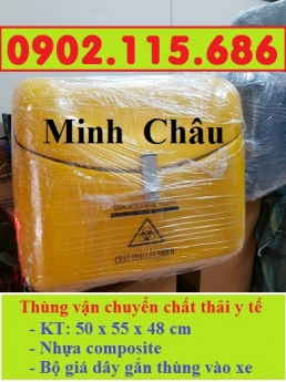 Thùng vận chuyển chất thải nguy hại sau xe máy, thùng thu gom chất thải nguy hại sau xe máy, thùng đ