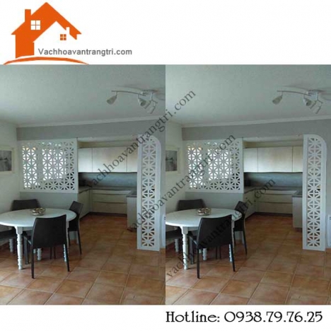 Nhà bếp- phòng bếp đẹp với vách ngăn cnc mới lạ