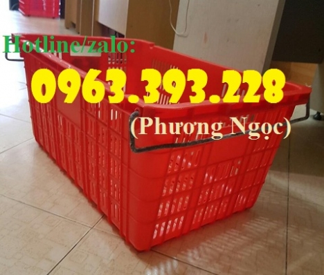 Sọt nhựa đựng trái cây, sọt nhựa có quai sắt, sóng nhựa rỗng cao cấp