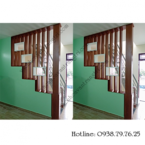 Lam gỗ - vách ngăn cnc che cầu thang từ gỗ đẹp
