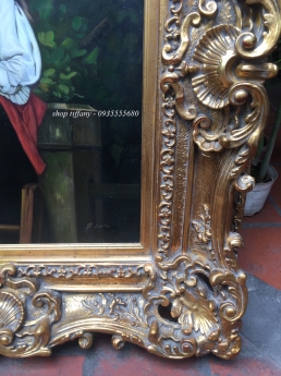 Tranh sơn dầu trên lụa Pháp cổ.