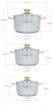 Bộ nồi inox 5 đáy Sunhouse