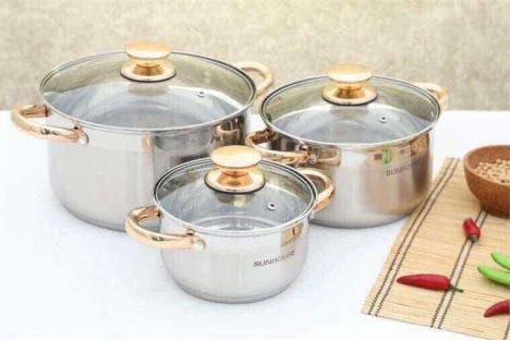 Bộ nồi inox 5 đáy Sunhouse