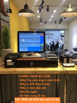 Máy Pos giá rẻ, full bộ thiết bị tính tiền cho quán trà sửa tại Vũng Tàu