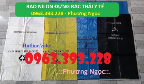 Túi đựng rác thải y tế, bao gom rác thải y tế, túi rác y tế tự hủy