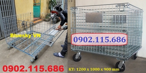 Lồng trữ hàng container,lồng lưới thép,pallet lưới giá rẻ,lồng thép chứa hàng trong kho,