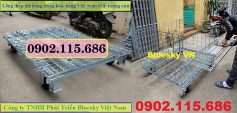 Lồng trữ hàng container,lồng lưới thép,pallet lưới giá rẻ,lồng thép chứa hàng trong kho,