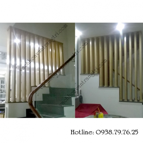 Thi công lam gỗ trang trí cầu thang đẹp tại DTH tại quận 12