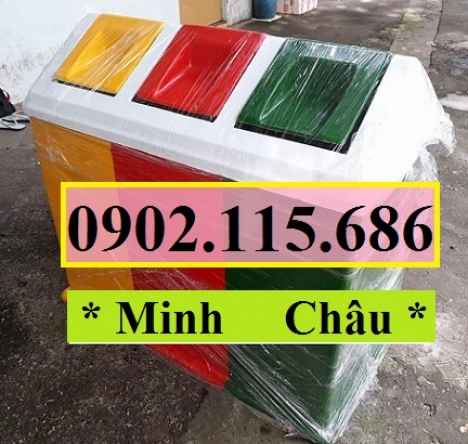 Thùng phân loại rác 3 ngăn, thùng rác 3 ngăn, thùng rác 3 màu,