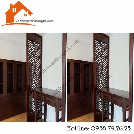Mẫu vách ngăn bàn thờ chung cư bằng gỗ đẹp xuất sắc