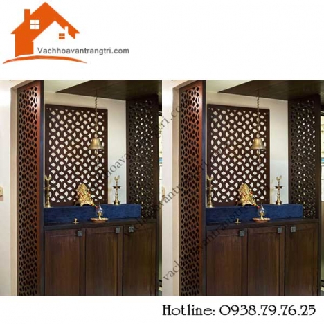 Mẫu vách ngăn bàn thờ chung cư bằng gỗ đẹp xuất sắc