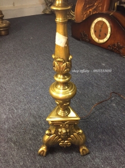 Đèn tiffany chân đồng Pháp cổ đúc nguyên zịn.