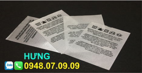 Nhãn ép nhiệt, nhãn satin ruy băng, nhãn mác quần áo