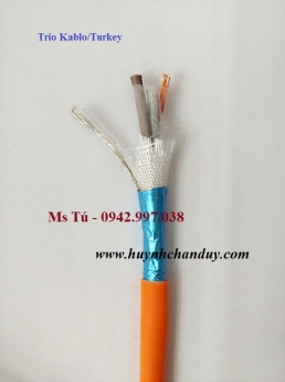 Cáp tín hiệu chống cháy Cu/Silicon/GFT/OSCR/HFFR 2Cx1.0mm2, 500m/cuộn - Trio Kablo/Turkey