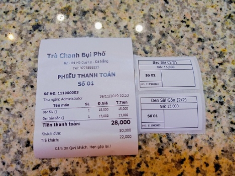 Setup cho tiệm Trà chanh tại Đà Nẵng thiết bị tính tiền 2 màn hình giá rẻ