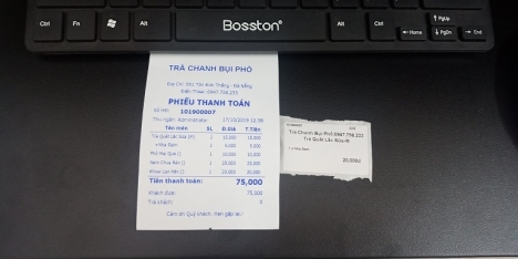 Máy Pos 2 màn hình tính tiền giá rẻ cho tiệm Trà chanh tại Đà Nẵng