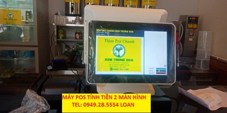 Cung cấp thiết bị Pos tính tiền 2 màn hình tại Đà Nẵng cho chuổi Trà chanh