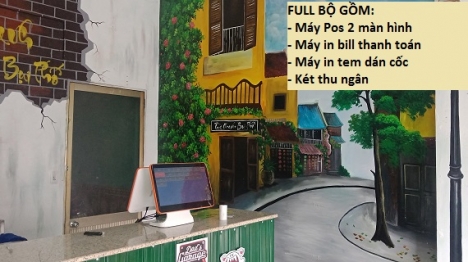 Setup cho tiệm Trà chanh tại Đà Nẵng thiết bị tính tiền 2 màn hình giá rẻ