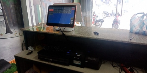 Setup cho tiệm Trà chanh tại Đà Nẵng thiết bị tính tiền 2 màn hình giá rẻ