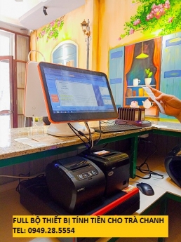 Setup cho tiệm Trà chanh tại Đà Nẵng thiết bị tính tiền 2 màn hình giá rẻ