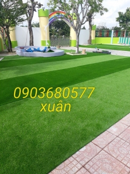 Cỏ nhân tạo trang trí cho trường mầm non, sân bóng đá, sân golf