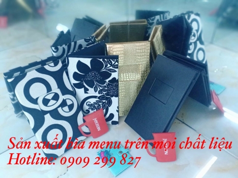Xưởng làm bìa menu bằng vải, làm quyển menu vải, in bìa sổ menu bằng vải, làm menu vải cho nhà hàng,