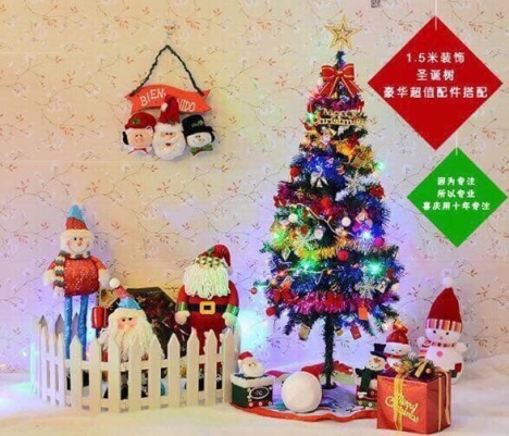 Cây thông Noel kèm phụ kiện trang trí  1.5 mét