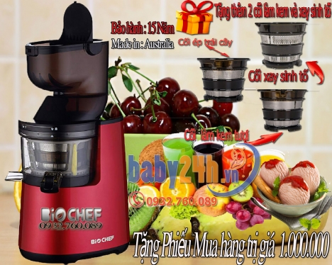 Máy ép trái cây BioChef Atlas 666 3 in 1 Tặng cối làm kem và sinh tố